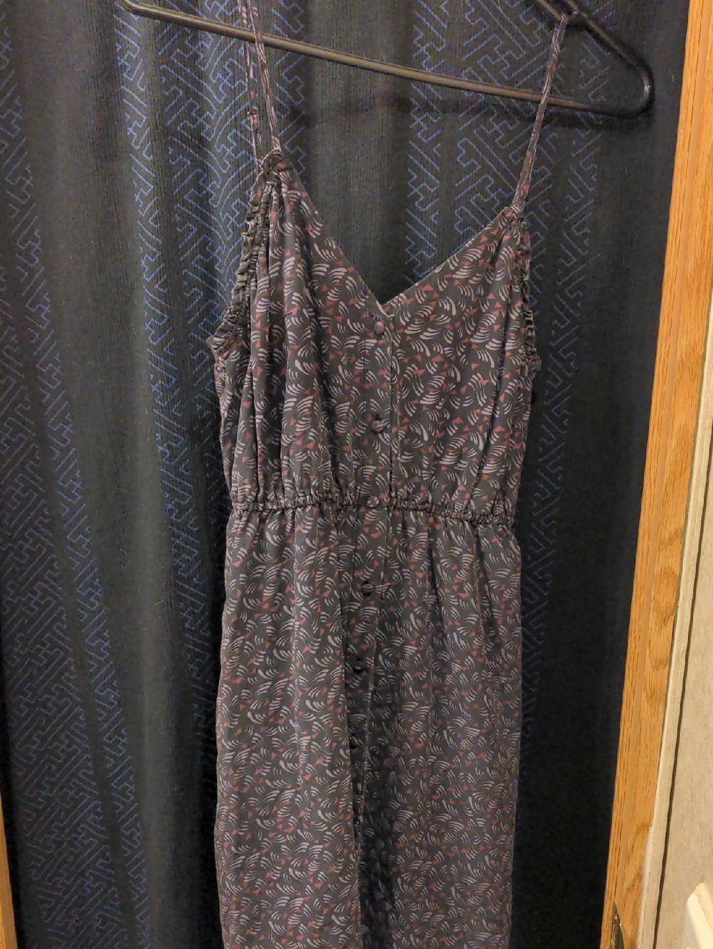Ecoté Anthropology Size Small Silk Button Up Mini Dress With Purple Print